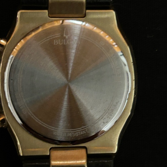 Bulova chronograph black leather strap watch - Picture 4 of 7